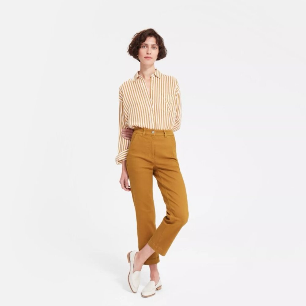 Everlane The Straight Leg Crop Size 0R Golden Brown